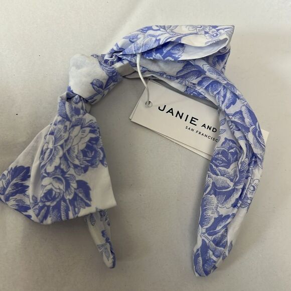 Janie and Jack 100049201 purple and white toille floral headband NWT - Picture 1 of 6